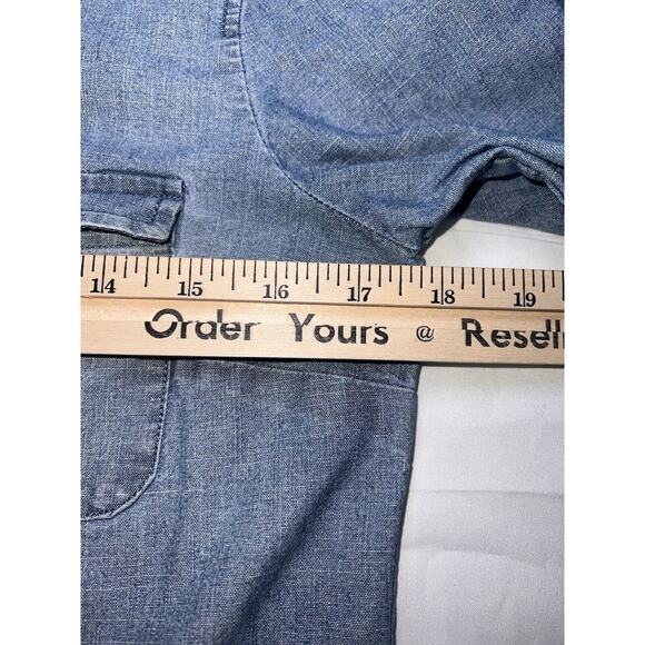 J.Crew Shirt Womens Size XS Blue Chambray Denim Button Up Roll Tab Sleeves 91506 - Picture 9 of 15